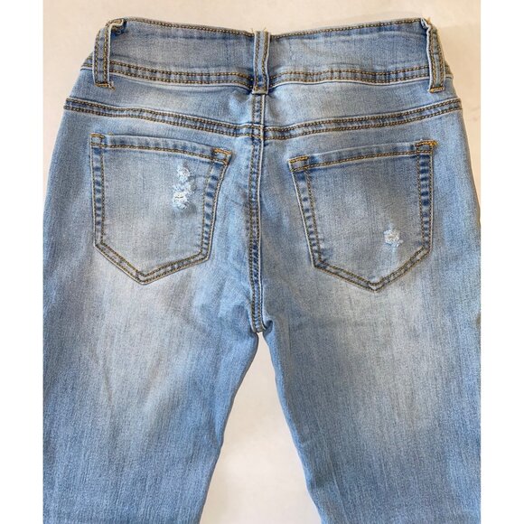 Encore Womens Distressed Light Wash Denim Jeans Size 0 - Picture 6 of 6